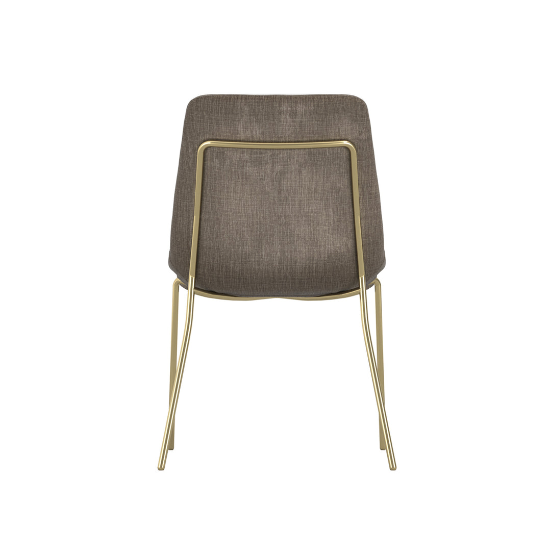 Coral Set of 2 Gold Dining Chairs - Taupe