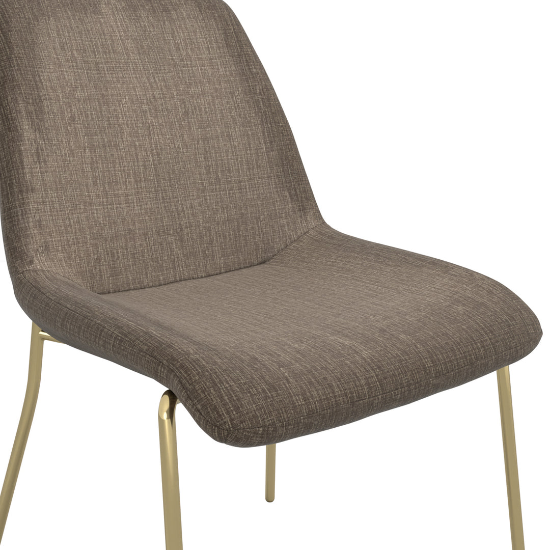 Coral Set of 2 Gold Dining Chairs - Taupe