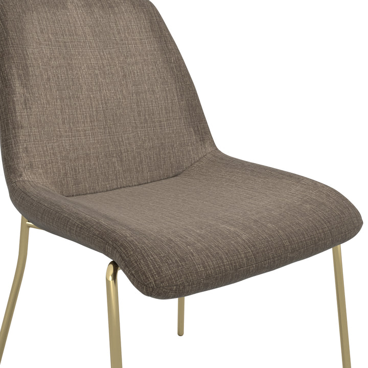 Coral Set of 2 Gold Dining Chairs - Taupe