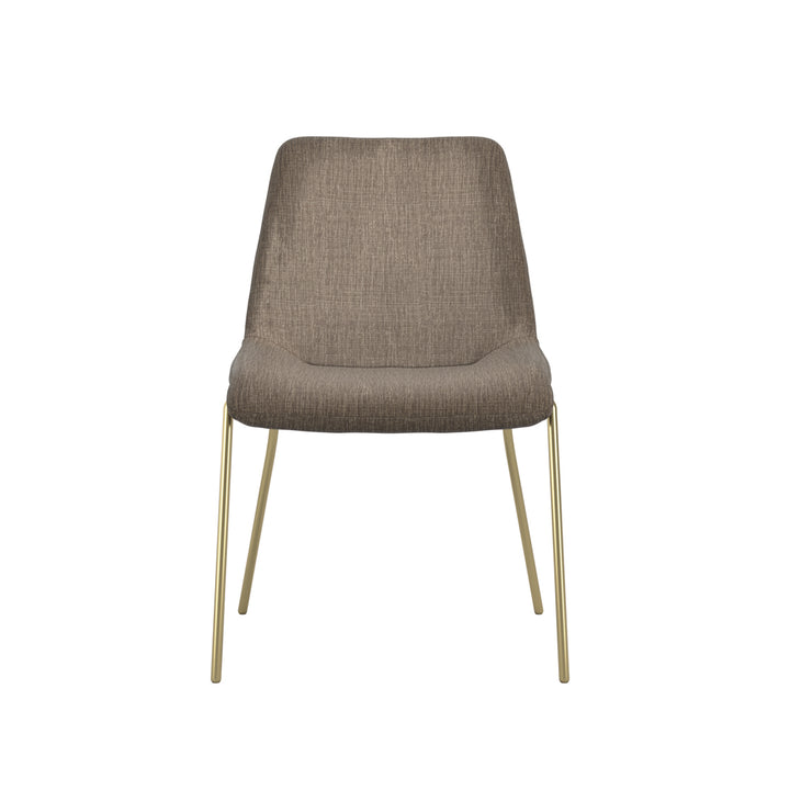 Coral Set of 2 Gold Dining Chairs - Taupe