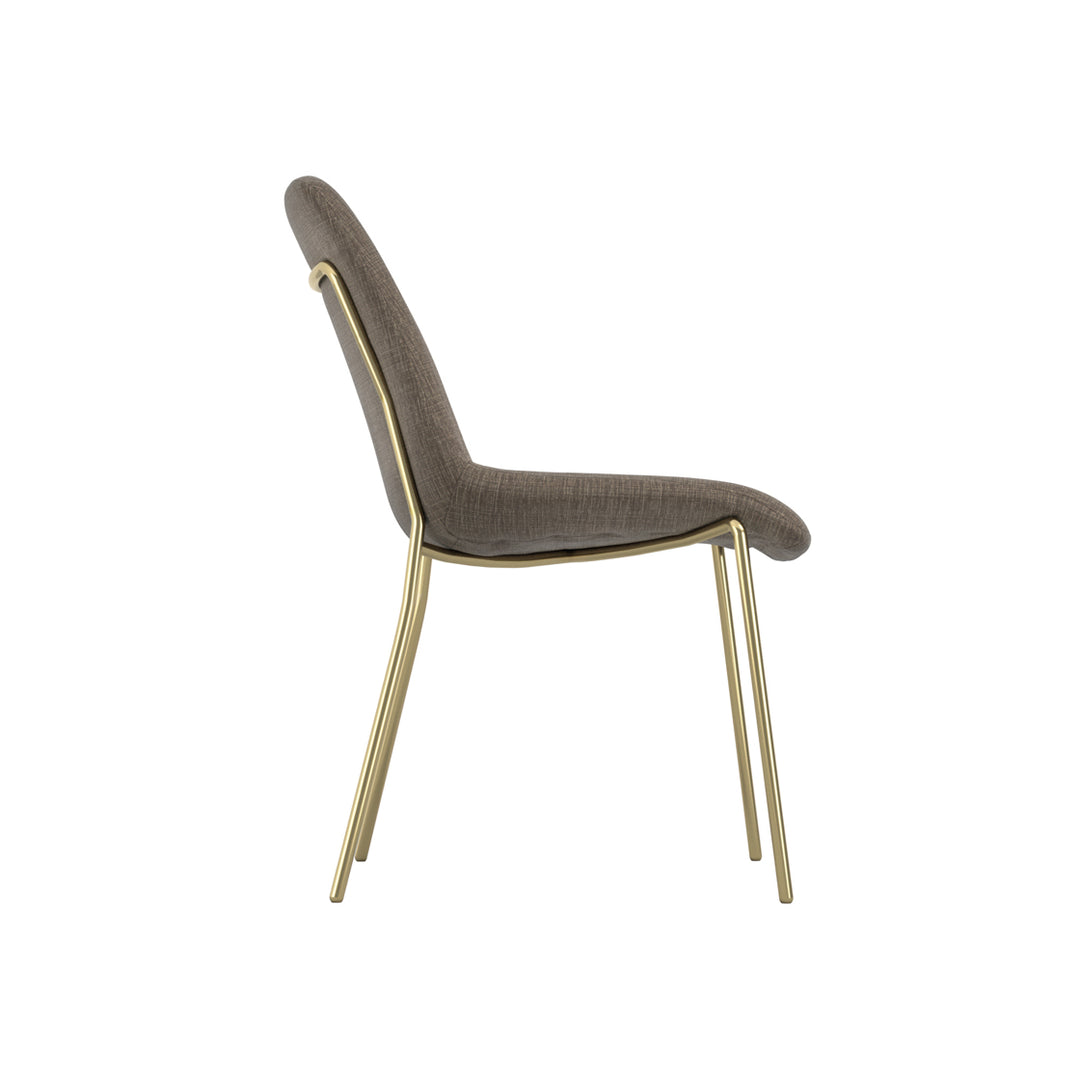 Coral Set of 2 Gold Dining Chairs - Taupe
