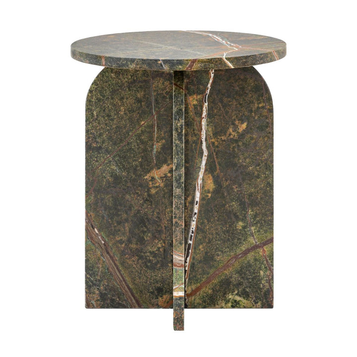 Charmouth Marble Round Side Table - Ember