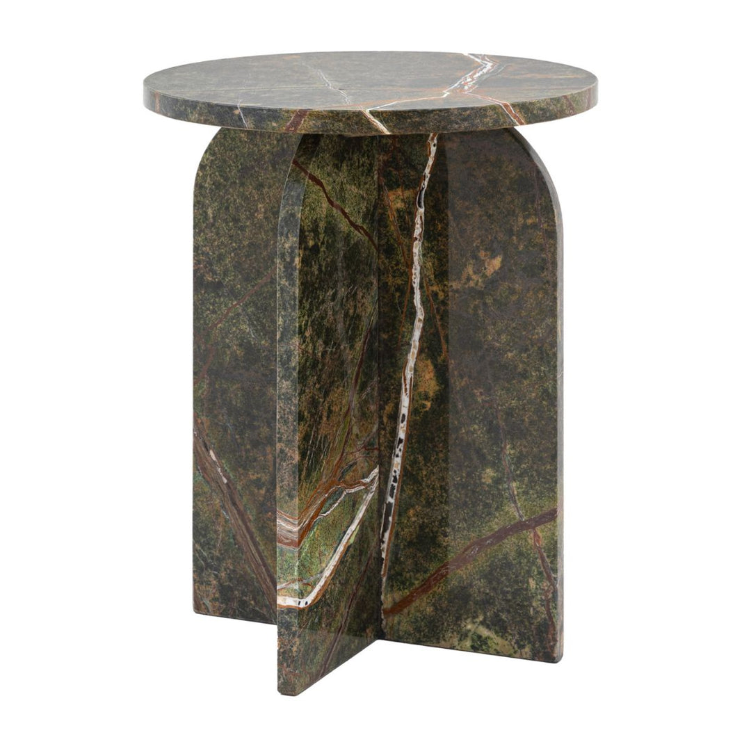 Charmouth Marble Round Side Table - Ember
