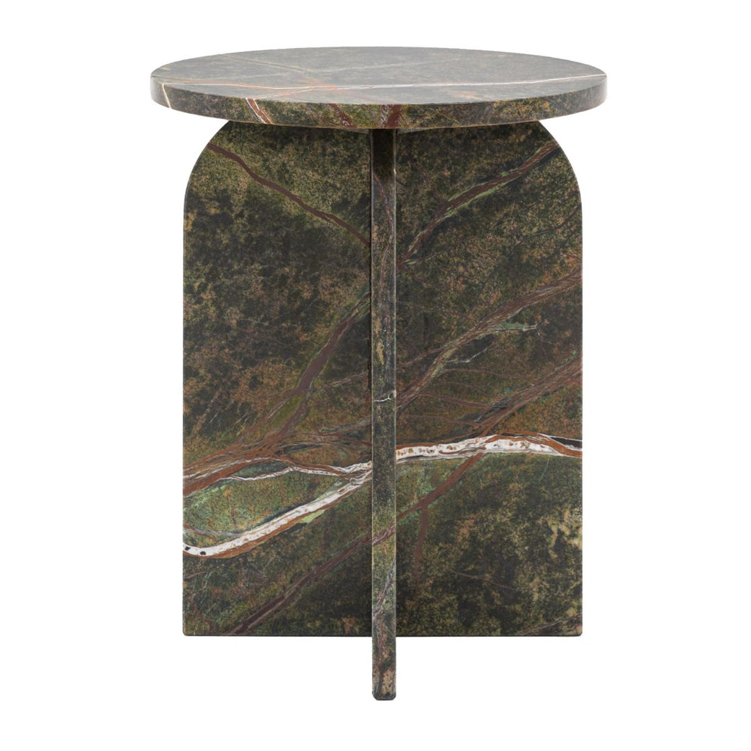 Charmouth Marble Round Side Table - Ember