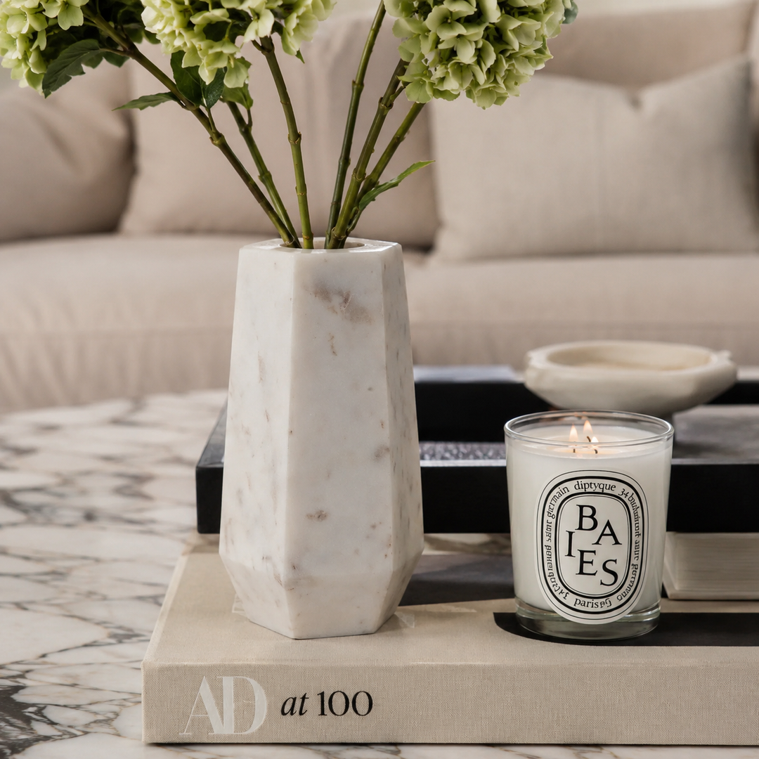 Alora White Marble Vase