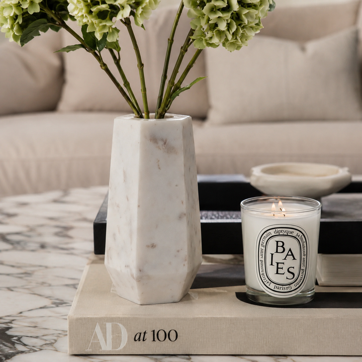 Alora White Marble Vase