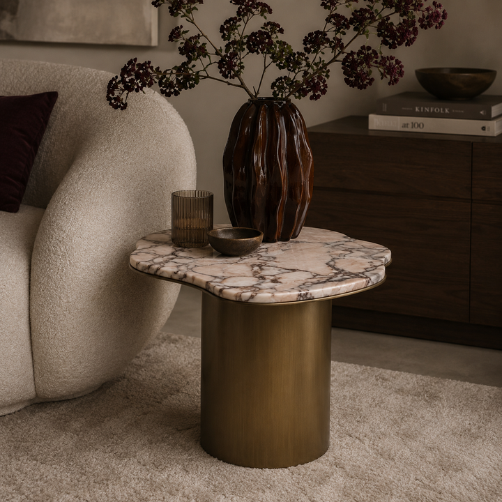 Shapiro Side Table - Light Marble