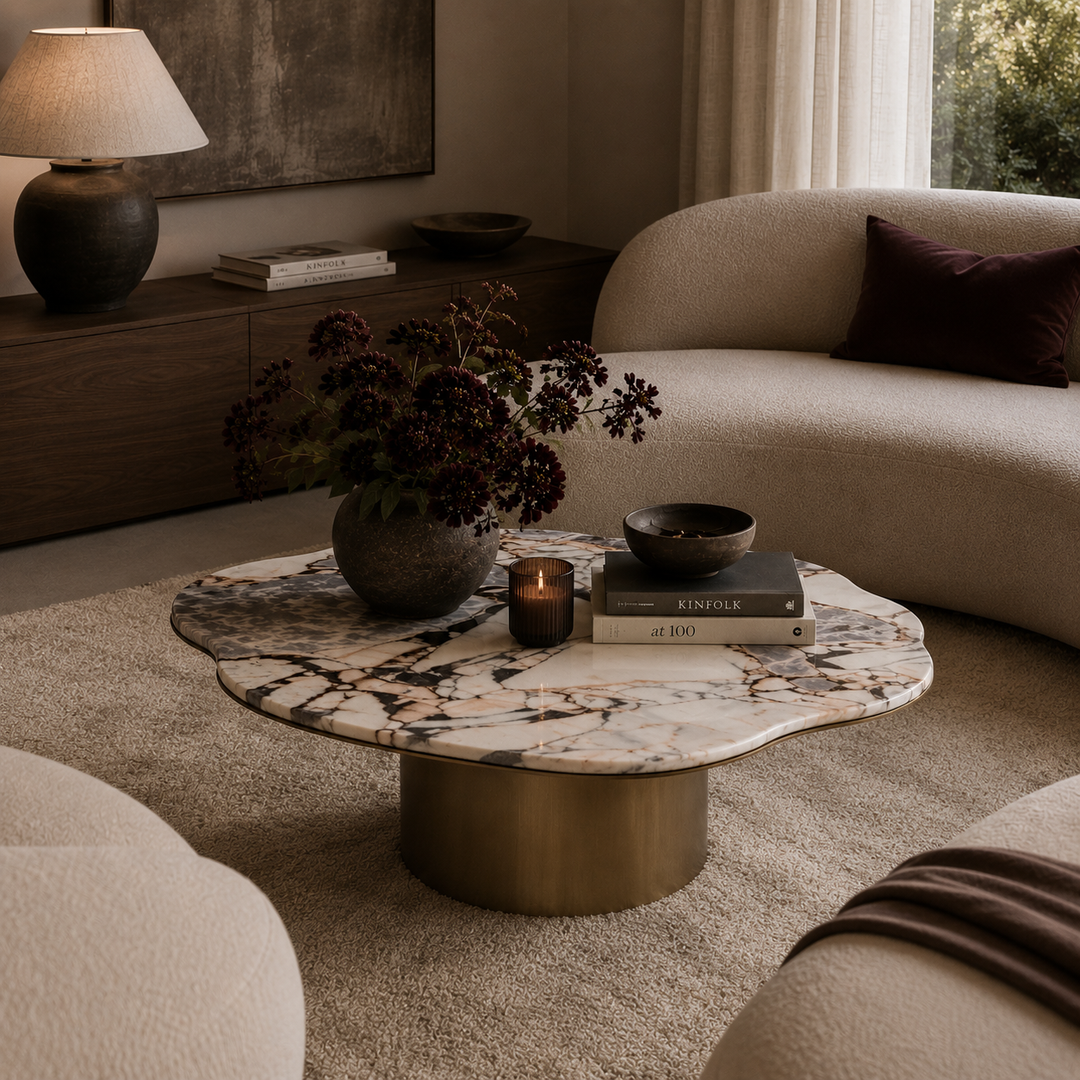 Shapiro Coffee Table - Light Marble