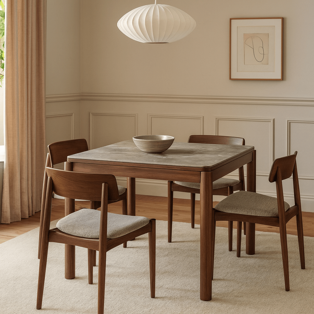 Willow 4 Seater Square Dining Table - Tobacco Walnut Twenty Ten 2