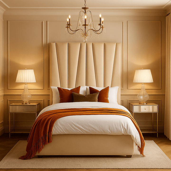 Alina Luxury Panelled Upholstered Bed - Cream Home of Beds 2