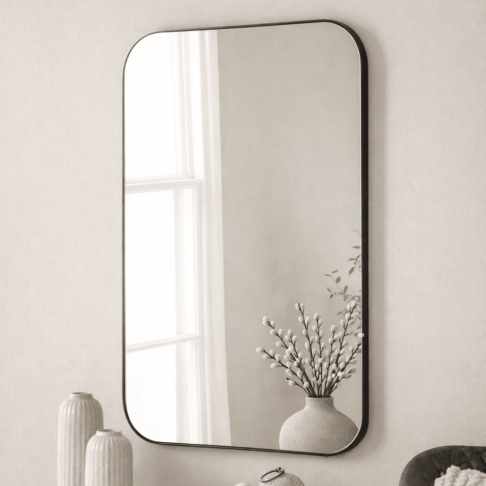 Antigua Wall Mirror - Black