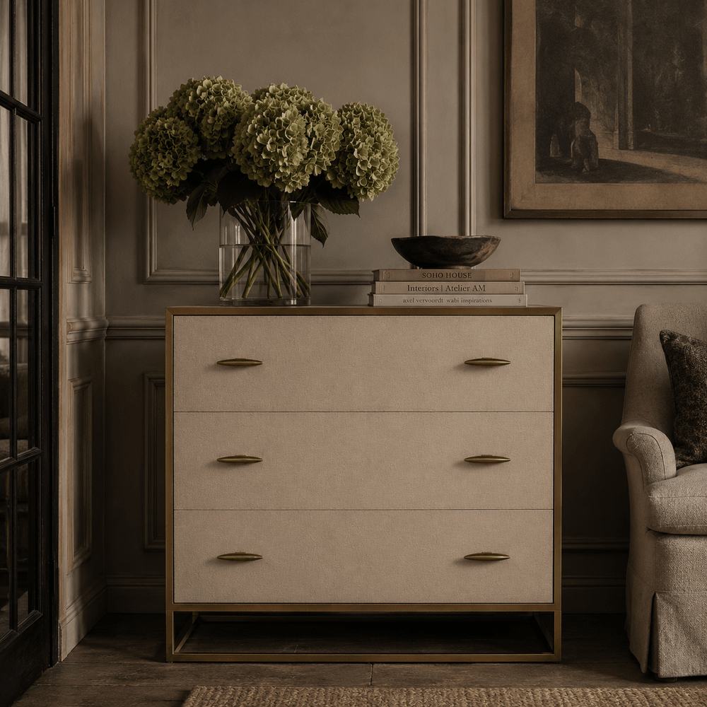 Hampton Chest of Drawers - Ivory Shagreen