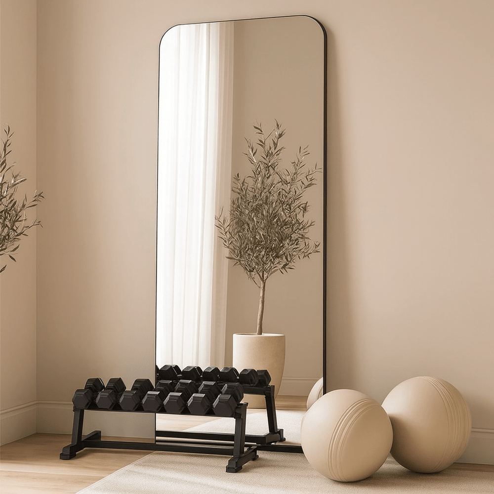 Rada Full Length Leaner Mirror 180x100cm - Black Yearn Mirrors 1