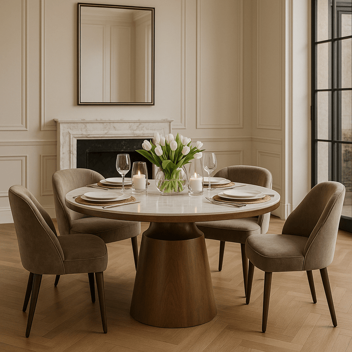 Willow 4 Seater Round Dining Table - Tobacco Walnut Twenty Ten 2