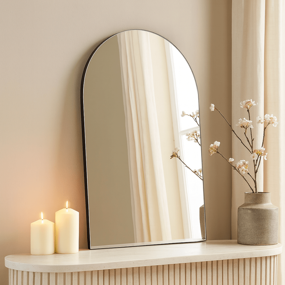 Cora Arched Mirror 75x50cm - Black Yearn Mirrors 1