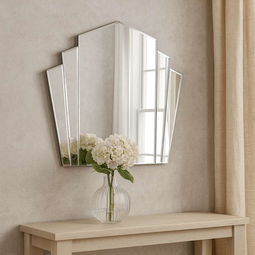 Akola Art Deco Wall Mirror - Silver Yearn Mirrors 1