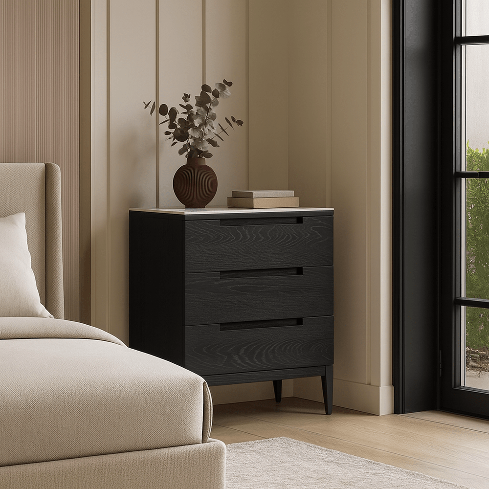 Orchid Marble 3 Drawer Chest Drawers - Black Twenty Ten 2