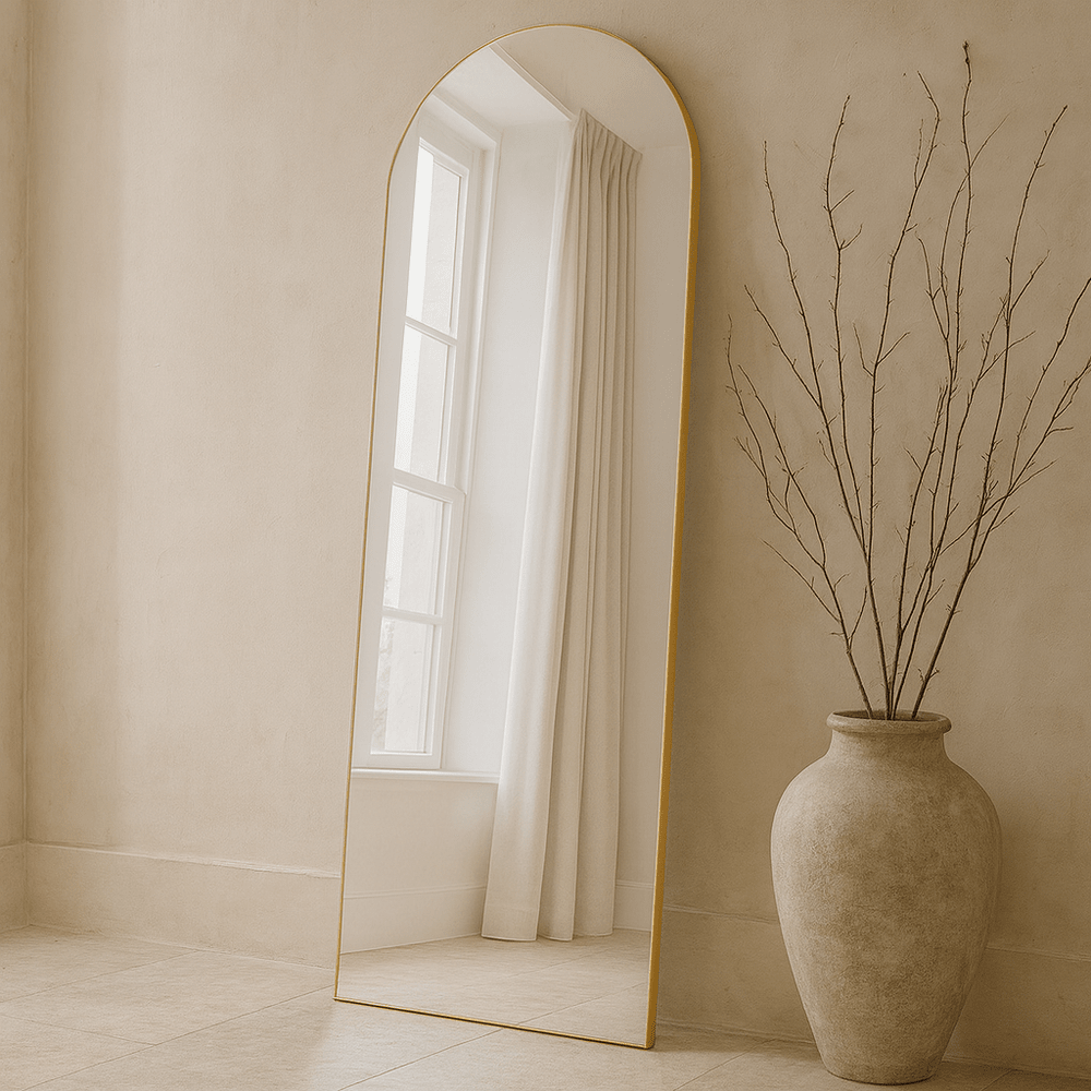 Cora Full Length Arched Mirror 150x60cm - Gold Yearn Mirrors 1