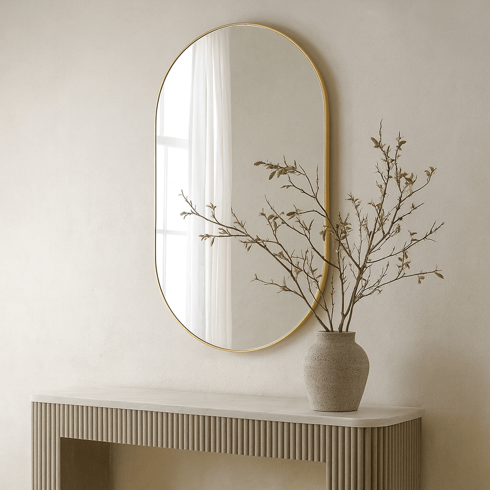 Mali Oval Wall Mirror - Gold Yearn Mirrors 1