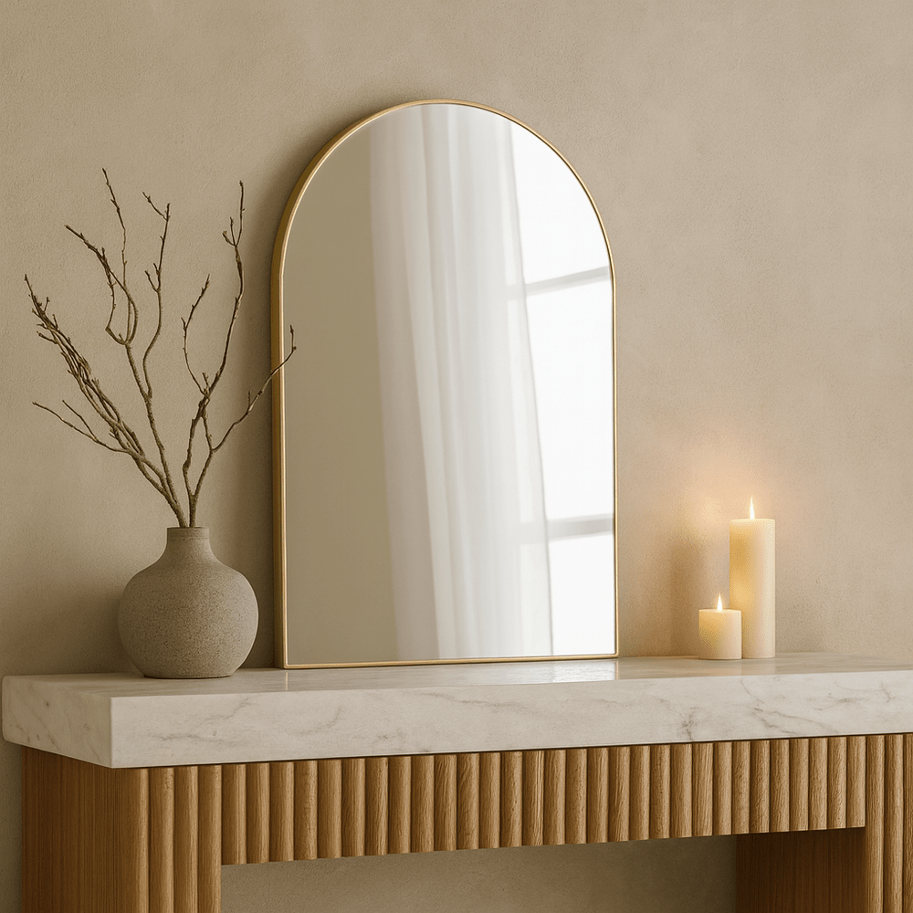 Cora Arched Mirror 75x50cm - Gold Yearn Mirrors 1