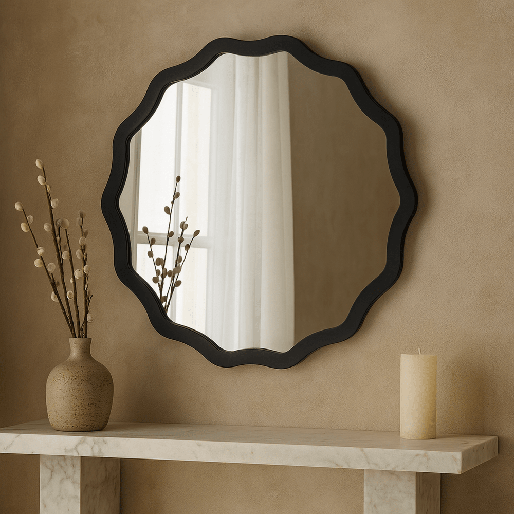 Rowan Round Wall Mirror - Black Yearn Mirrors 1
