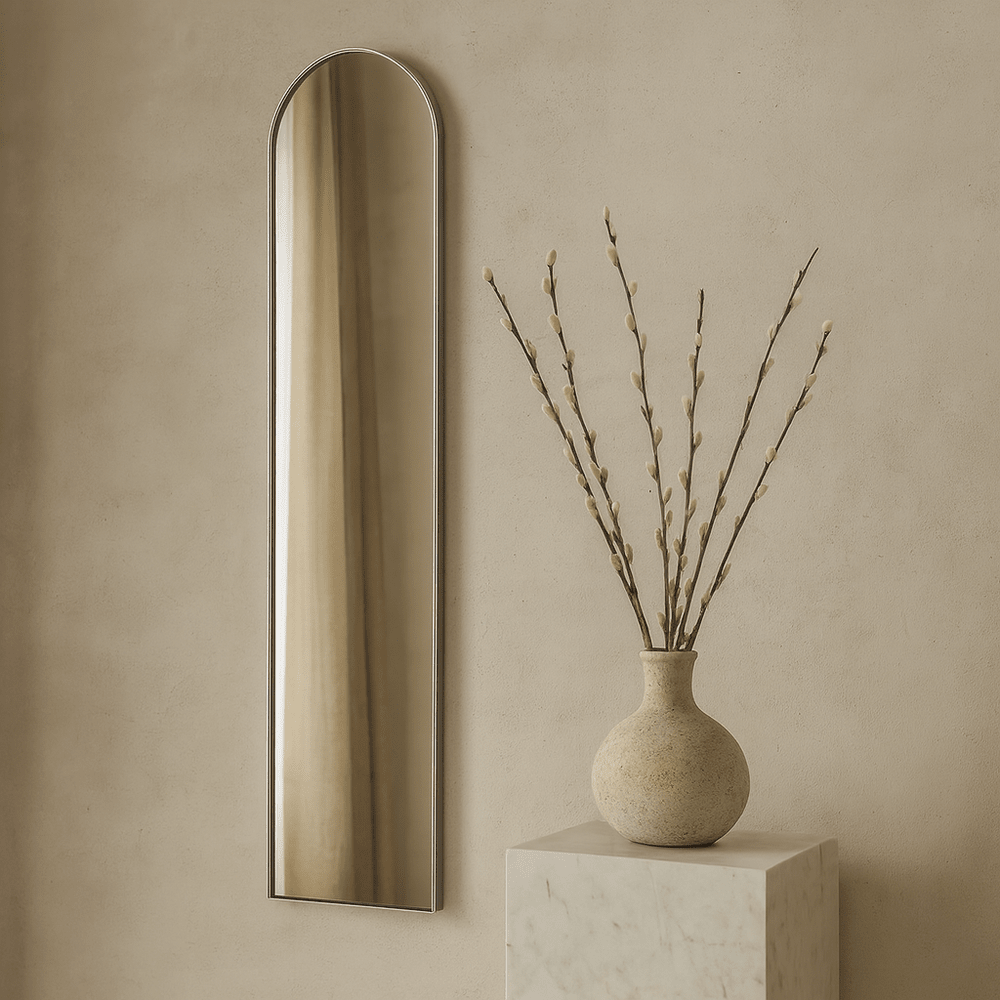 Cora Arched Mirror 100x30cm - Silver Yearn Mirrors 1