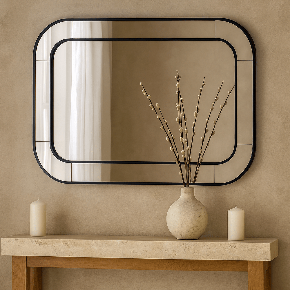 Elena Radius Mirror 120x80cm - Black Yearn Mirrors 1