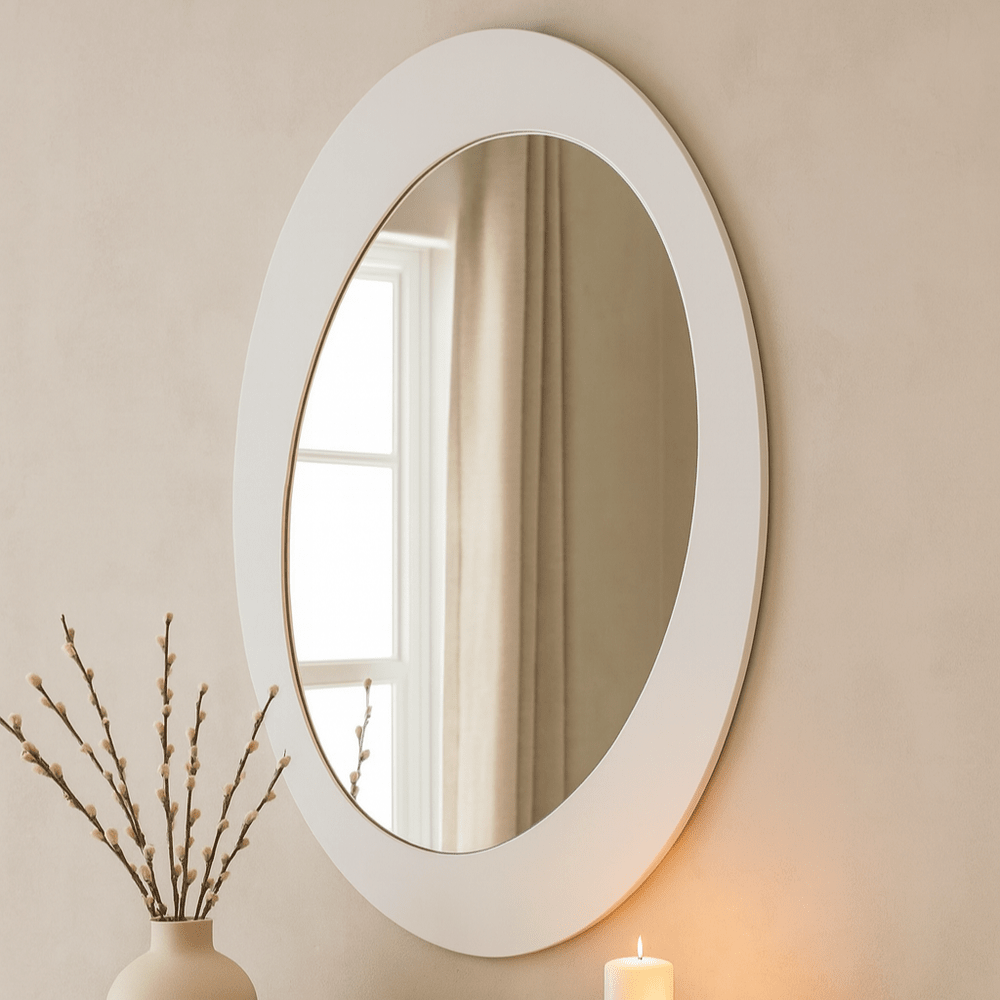 Luna Oval Wall Mirror - White Yearn Mirrors 1