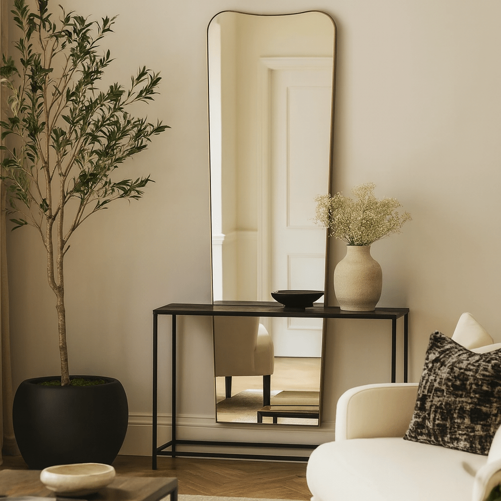 Irregular Full Length Mirror 148x46cm - Gold Yearn Mirrors 1