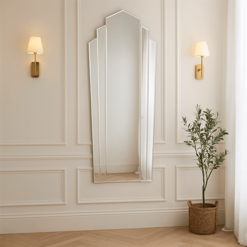 Altona Art Deco Full Length Wall Mirror - Silver Yearn Mirrors 1