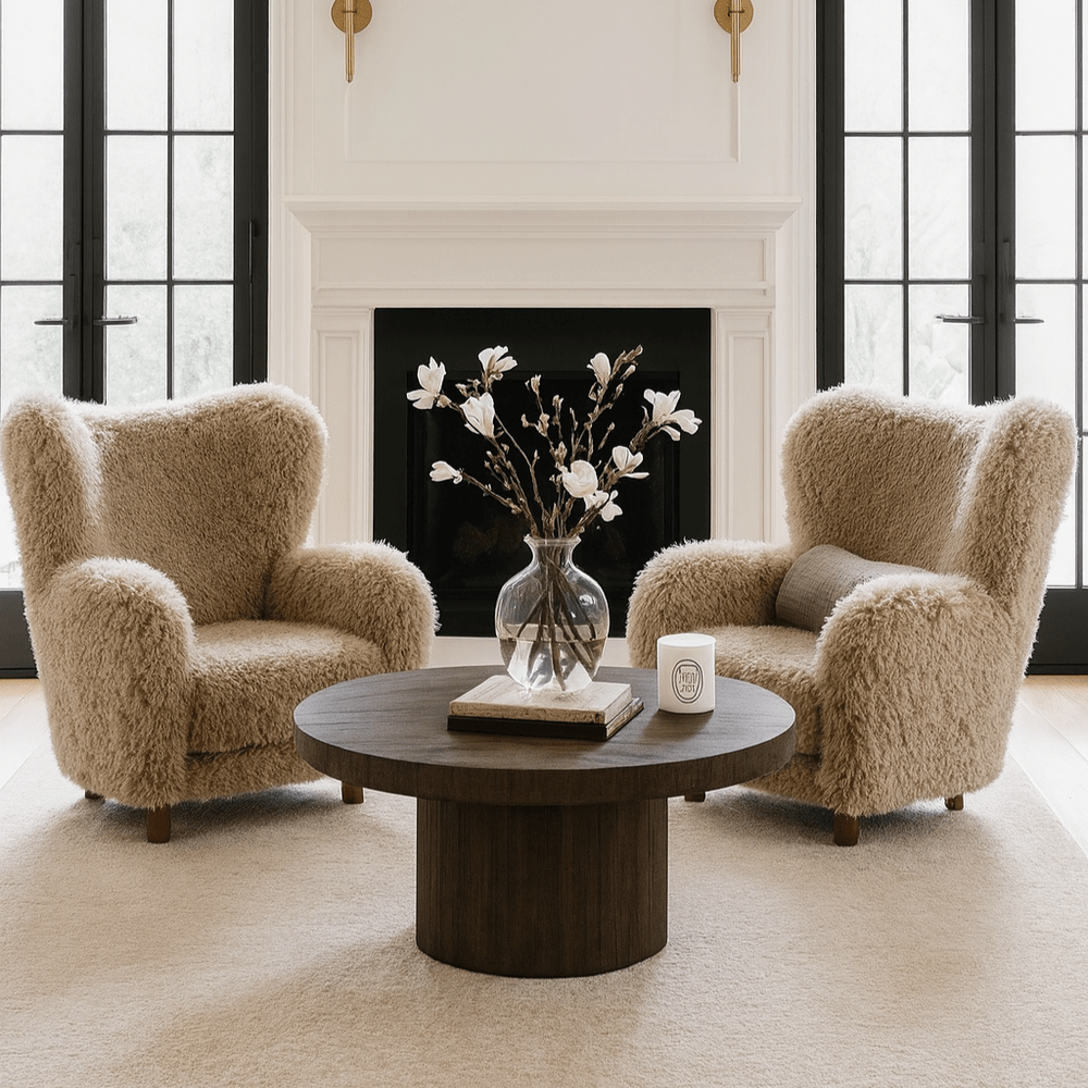 Wallace Faux Sheepskin Armchair - Coffee Libra 2