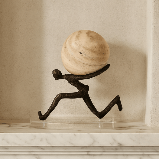 Chasing Balance Marble Sculpture - Dark Bronze & Beige LiangAndEimil 2