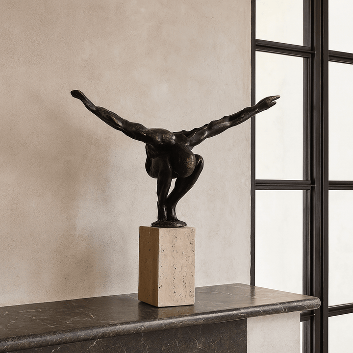 Wings of Freedom Marble Sculpture - Dark Bronze & Beige LiangAndEimil 2