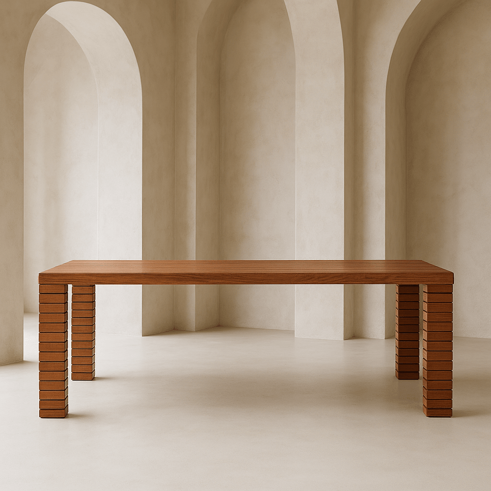 Pasca Rectangular Dining Table - Brushed Brown