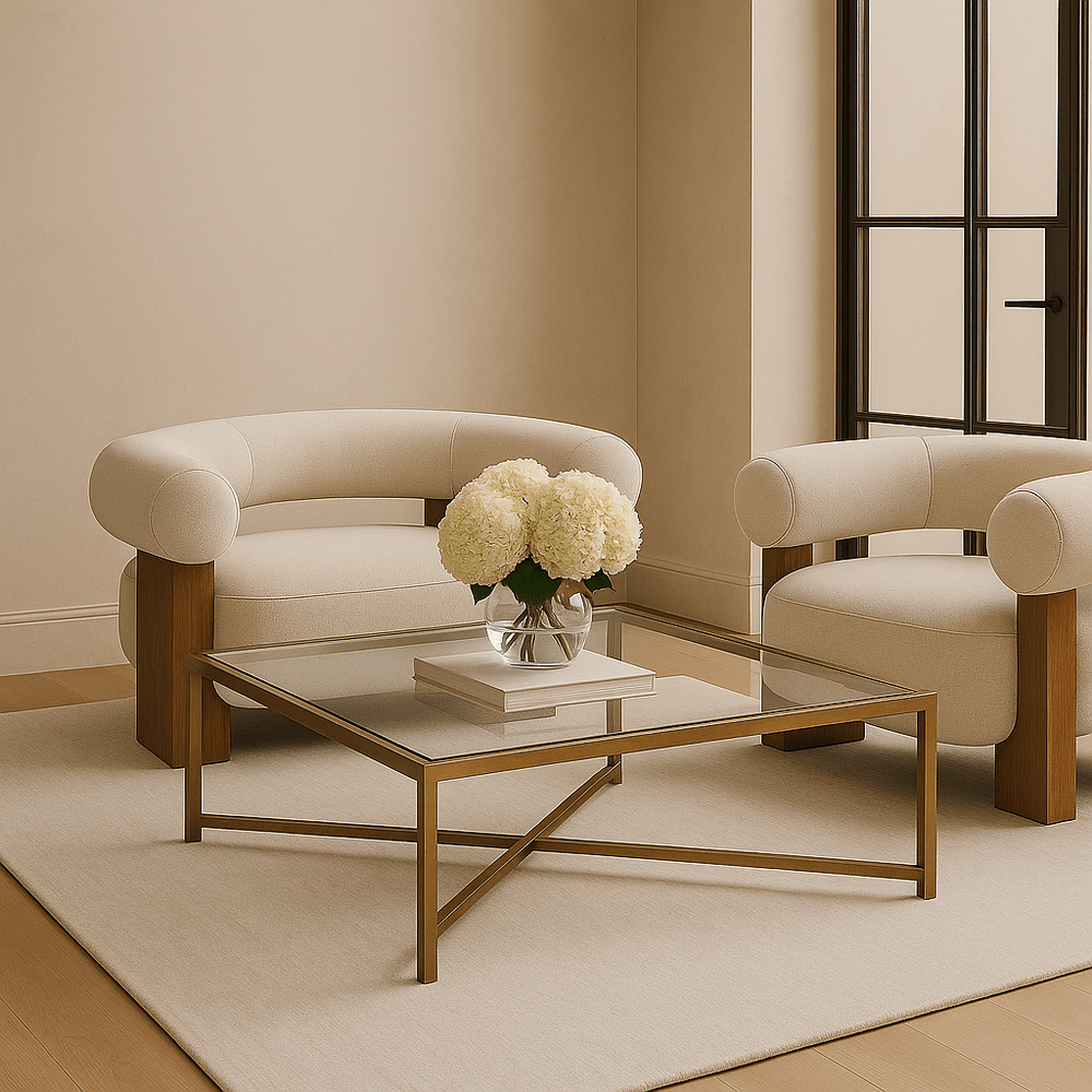 Musso Square Coffee Table - Brushed Brass LiangAndEimil 2