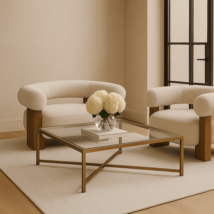 Musso Square Coffee Table - Brushed Brass LiangAndEimil 2