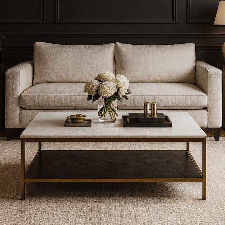 Max Rectangular Coffee Table - White Marble LiangAndEimil 2