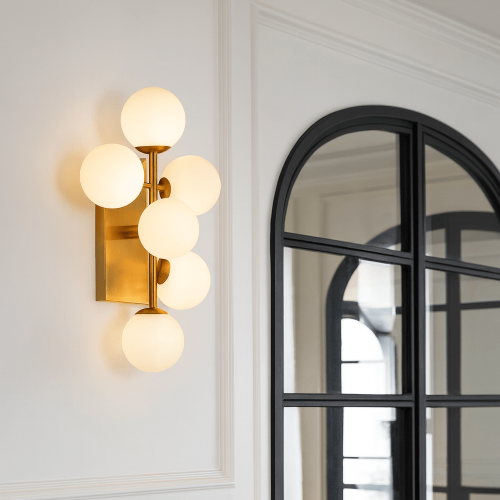 Vanessa Wall Lamp - Brass & Opal Glass LiangAndEimil 2