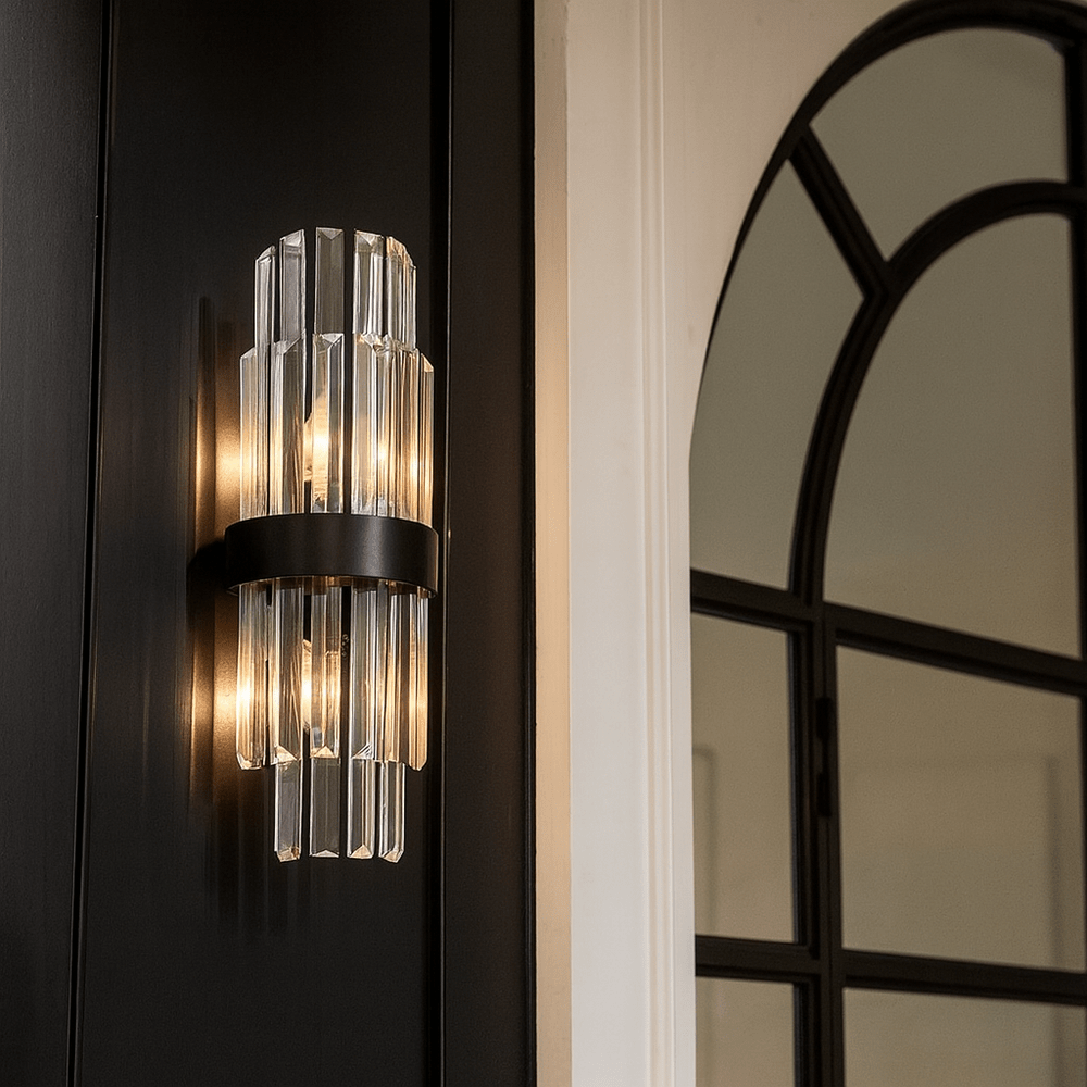 Regency Wall Lamp - Matt Black & Clear LiangAndEimil 2