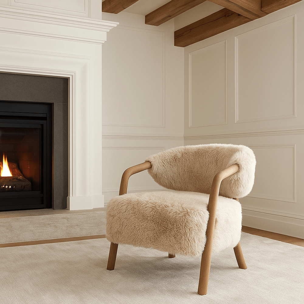 Cotswold Lion Faux Sheepskin Accent Chair Keiichi 2