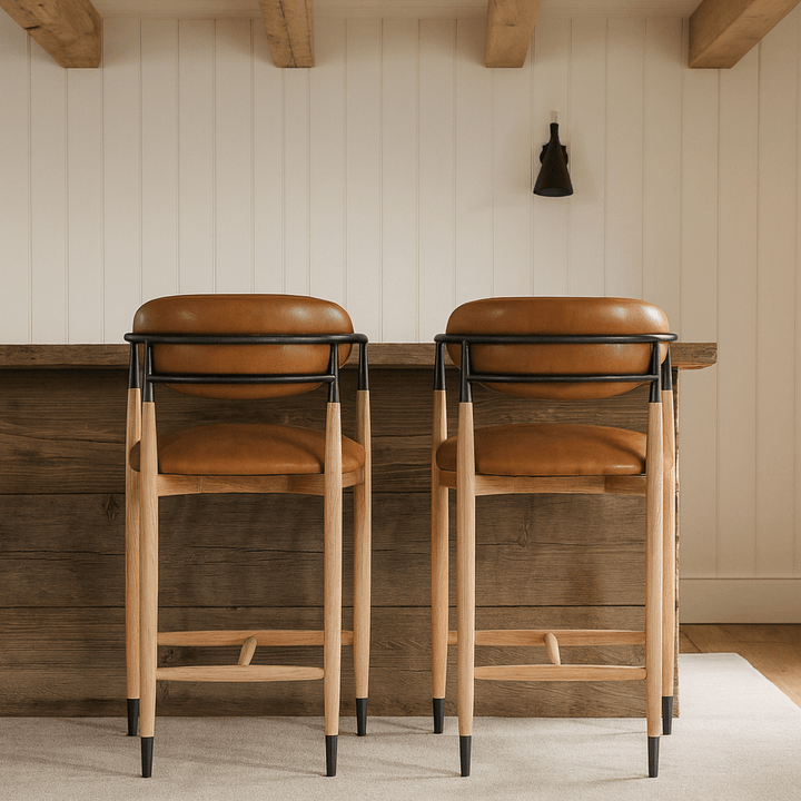 Soho Counter Stool - Natural & Bronze Keiichi 2