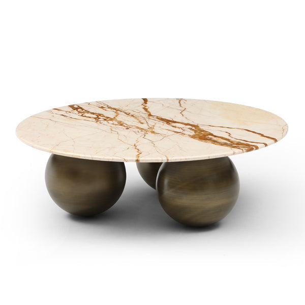 Crescent Marble Round Coffee Table - Bronze – Olivia's