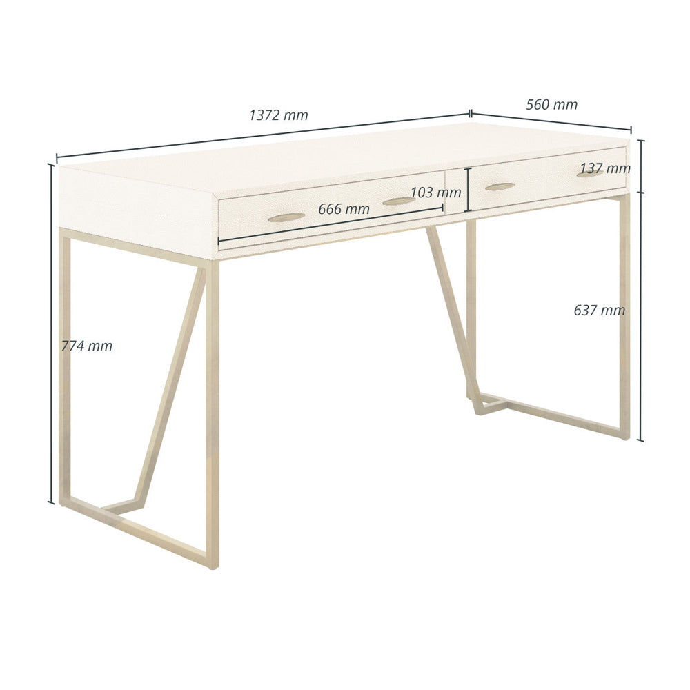 DI Designs Hampton Desk - Ivory Shagreen