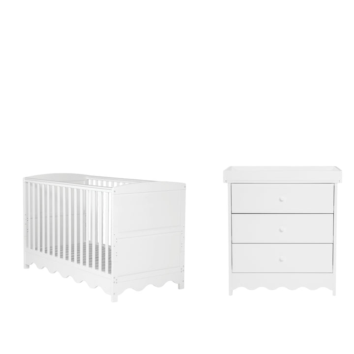 Storybook Cot & Changing Unit Set - White