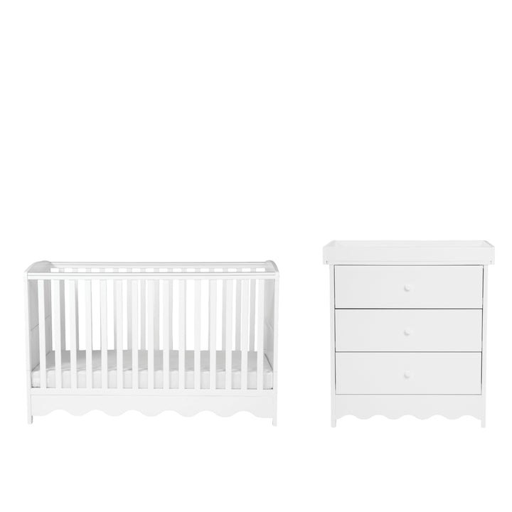 Storybook Cot & Changing Unit Set - White
