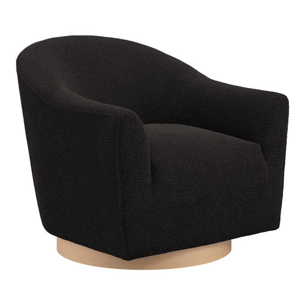 O&Co Bayside Swivel Accent Chair in Black