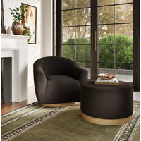 O&Co Bayside Swivel Accent Chair in Black