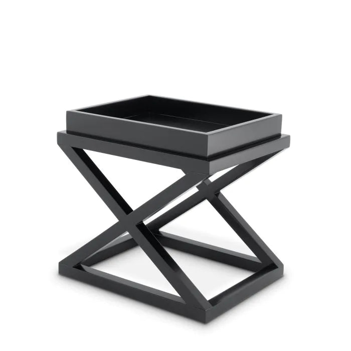 Eichholtz Mcarthur Side Table in Waxed Black Finish