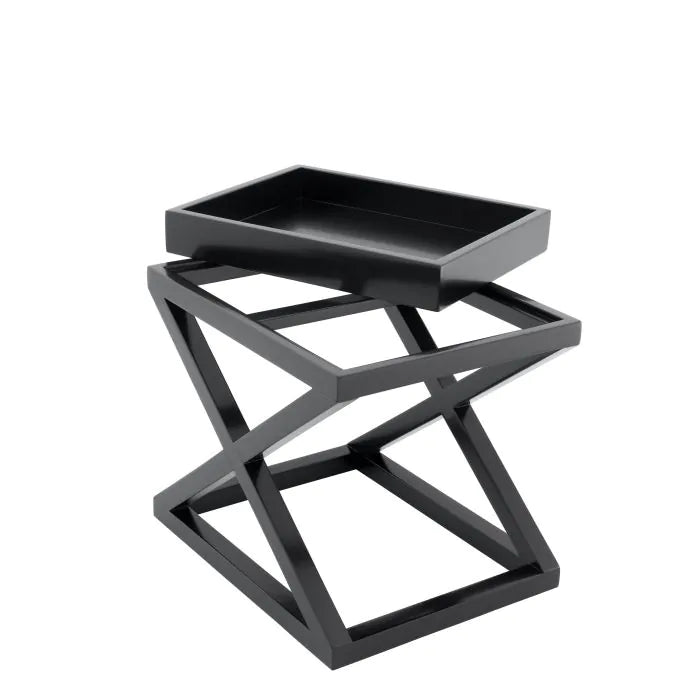 Mcarthur Side Table - Waxed Black Finish Eichholtz 3