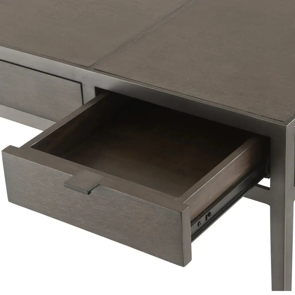 Eichholtz Scavullo Desk in Straight Charcoal Brown Oak Veneer